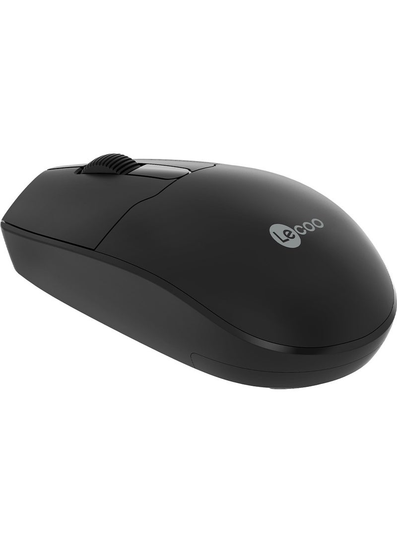 lecoo - WS204 Wireless 1200DPI 3-Button Optical Black Mouse - Image 1