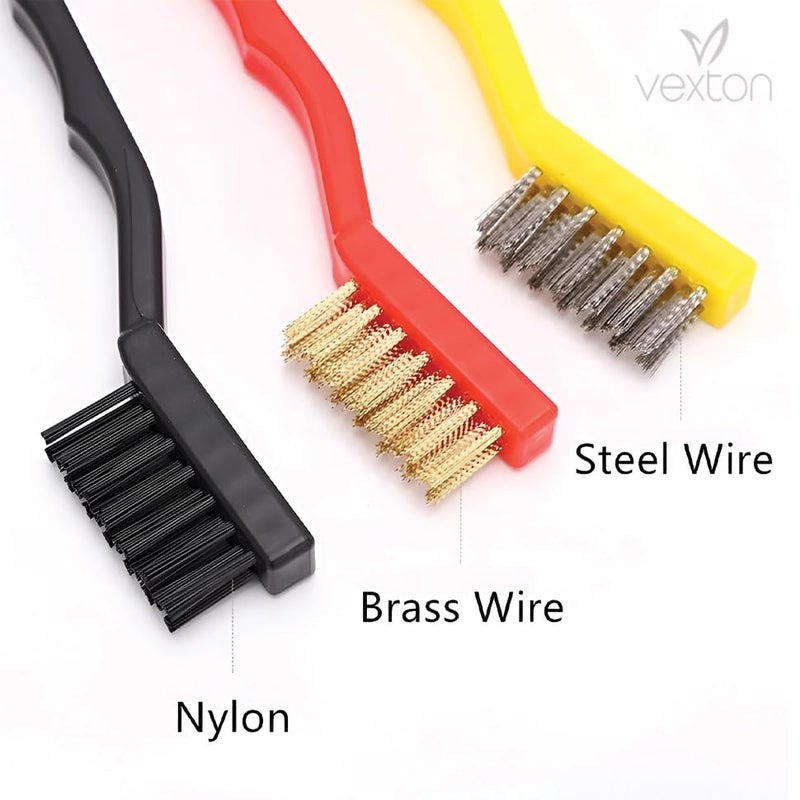 Vexton 24PCS Mini Wire Gas Stove Cleaning Brush Multipurpose Tool Kit for Kitchen (Brass, Nylon, Steel Bristles) - Image 2