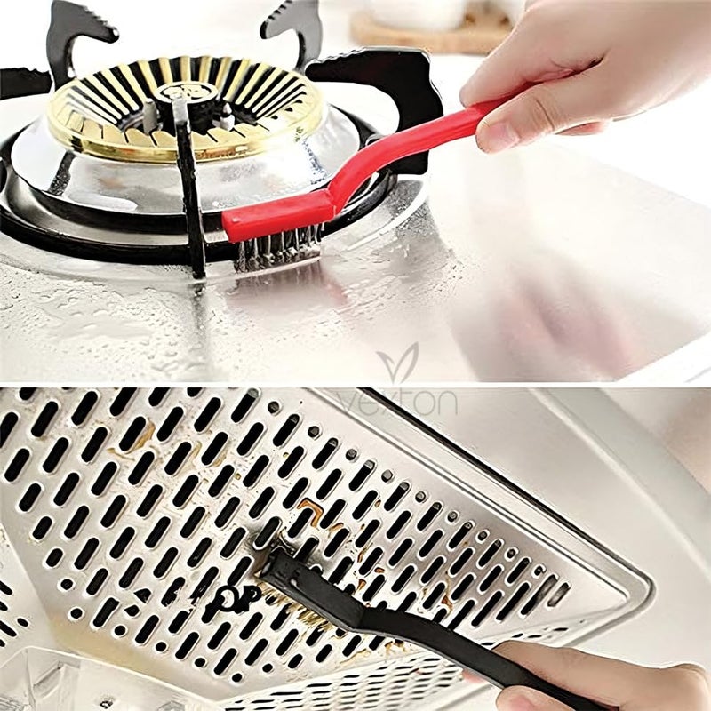 Vexton 24PCS Mini Wire Gas Stove Cleaning Brush Multipurpose Tool Kit for Kitchen (Brass, Nylon, Steel Bristles) - Image 5