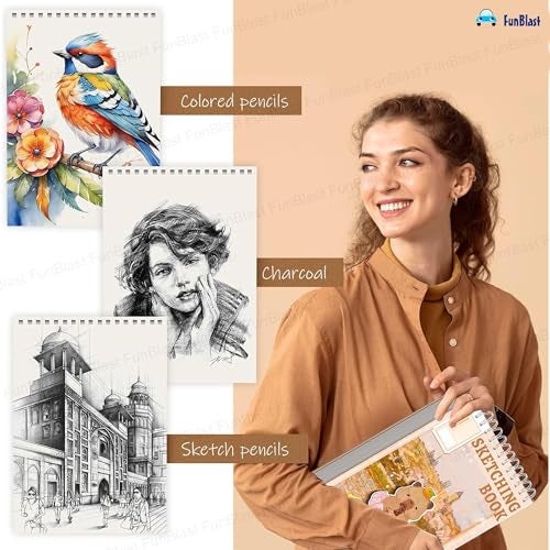 FunBlast Sketching Book for Artist, A4 Thickened Sketchpad for Artist, Students Hand-Painted Colored Lead Picture Album Sketch Book for Painting, Drawing, Art & Craft Work (Capybara, A4) - Image 4