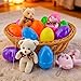 Abakuku 12 Pcs Prefilled Easter Eggs Plush Toy315in Bright Colorful Eggs Prefilled with Variety Plush Toy Easter Basket Stuffers Party Favors Gift Bags - Image 4