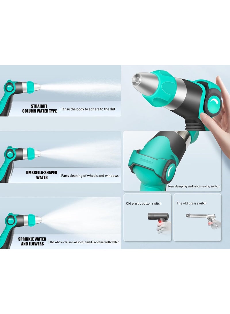 Soofam Garden Hose Reel Set, 30M Garden Hose Reel Kit Water Hose Holder, Water Guns and Water Pipe Bracket, 2M Hoses for Household Garden Watering Car Wash (Blue) - Image 3