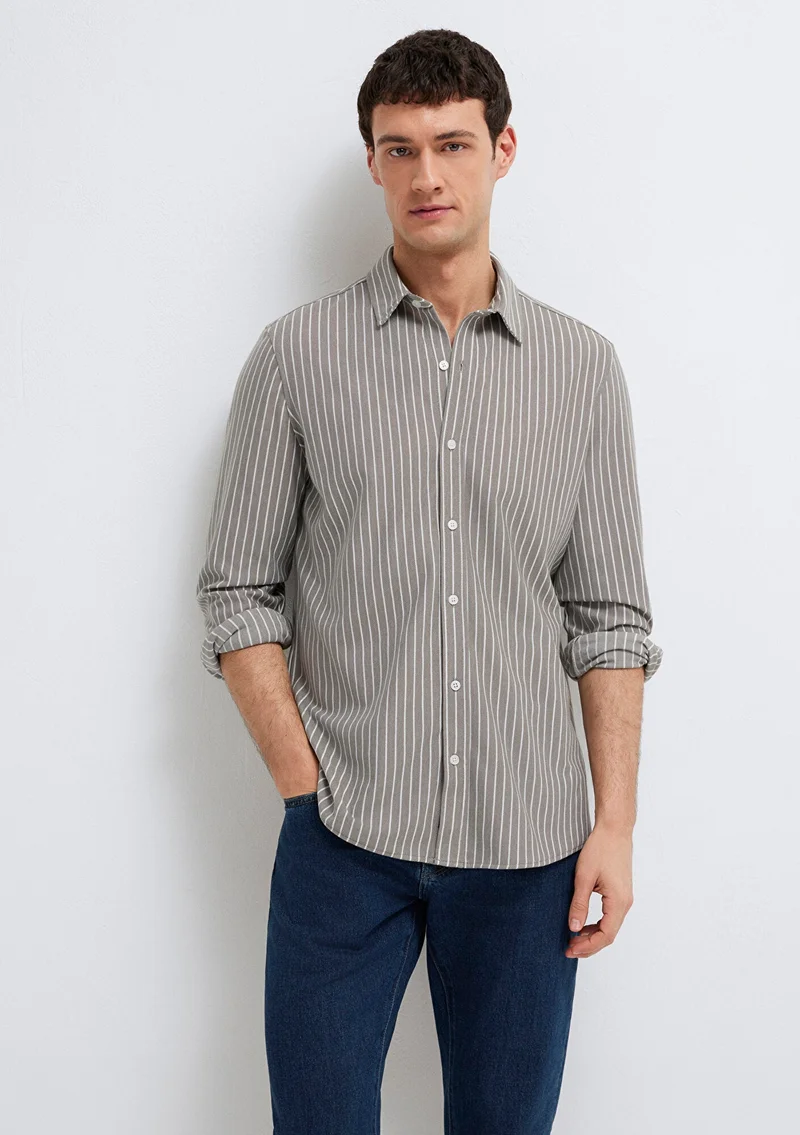 Mavi Striped Grey Shirt