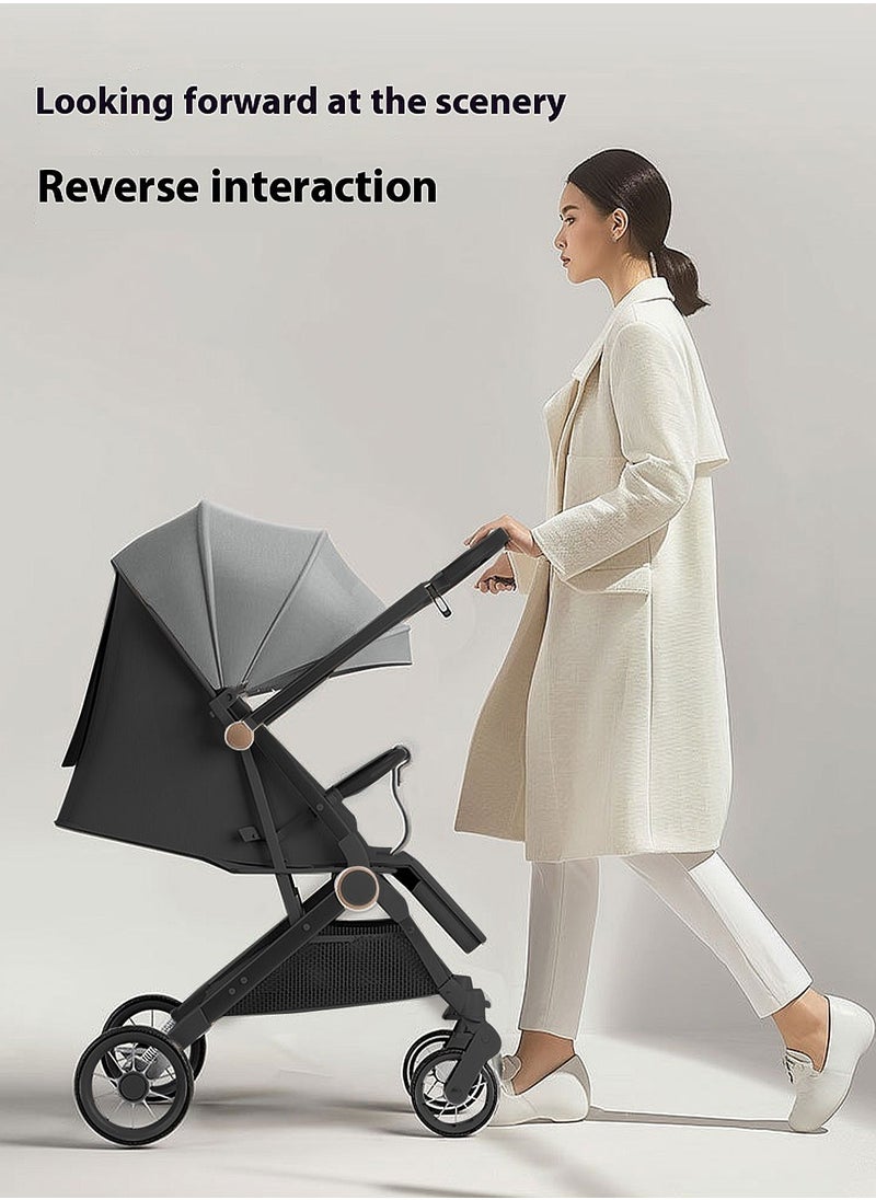 MaBaby - Baby Stroller, Can Sit And Lie,Three Point Safety Belt Lightweight Stroller For Travel, With Handle And Pocket - Image 1