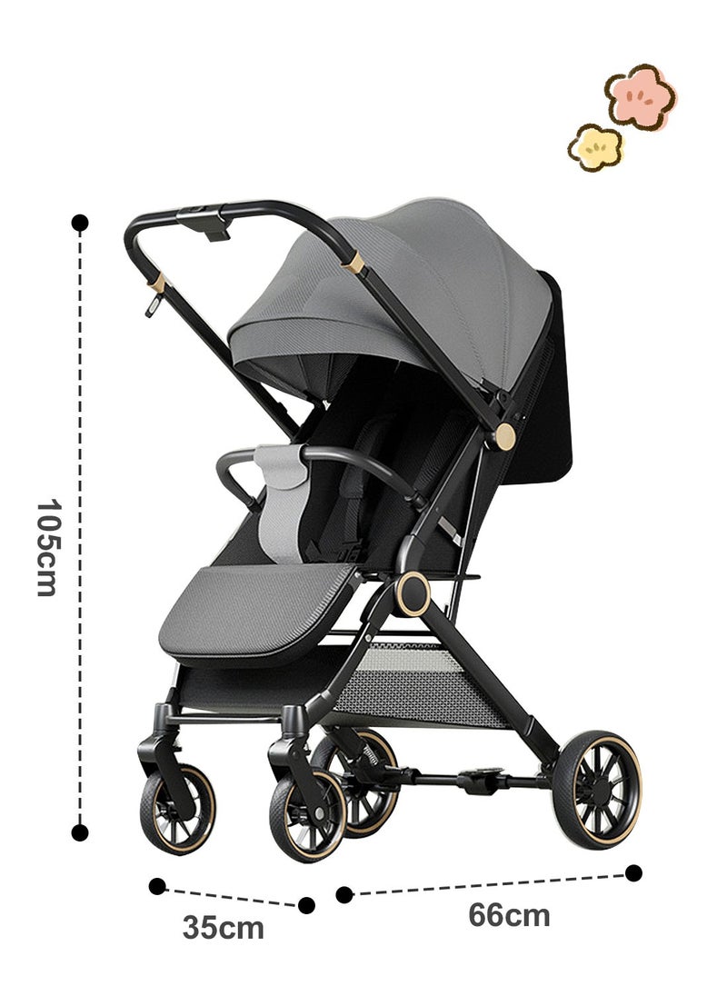 MaBaby - Baby Stroller, Can Sit And Lie,Three Point Safety Belt Lightweight Stroller For Travel, With Handle And Pocket - Image 1