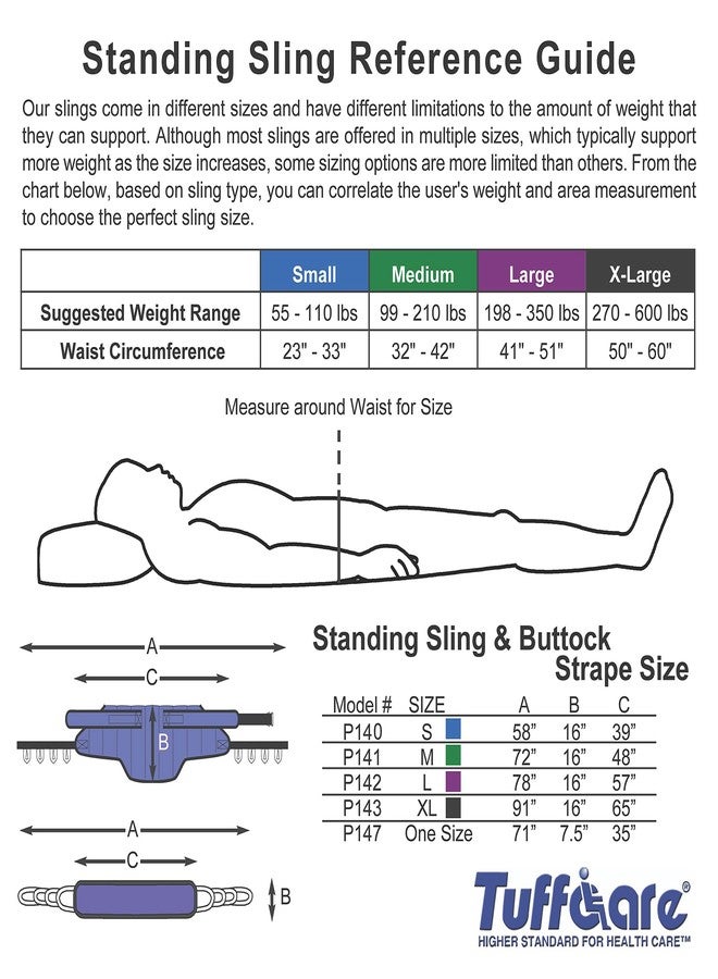Tuffcare Sit to Stand Assist Standing Sling w/Belt (Large) fits Hoyer, Invacare, McKesson, Drive, Lumex, Medline, Joerns and Other Sit to Stand Lifts, Solid Fabric Polyester Patient Lift Slings - Image 5