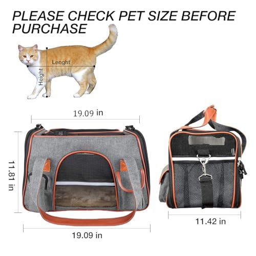 Glaceon Portable Cat Carrier Bag,Airline Approved Pet Travel Carrier, with Mattress Reflective Strip 5-Sided Soft-Sided Collapsible Travel Pet Carrier for Cats or Dogs or Rabbit Pets (GL-03) - Image 2