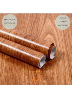 Technosmart 60CM×100CM Self Adhesive Wood Look Covering Paper Kitchen Cabinet Table Wall  - Image 1