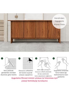 Technosmart 60CM×100CM Self Adhesive Wood Look Covering Paper Kitchen Cabinet Table Wall  - Image 5