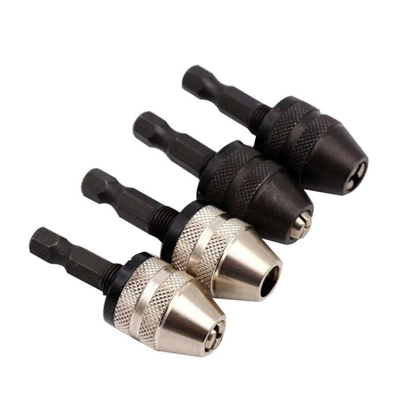 Keyless Mini Alloy 3-Jaw Drill Chuck Drilling Adapter Converter Adaptor to Hold 0.3-6.5mm Drill Bits Converter Tool Drill Bits Random White or Black - Image 4
