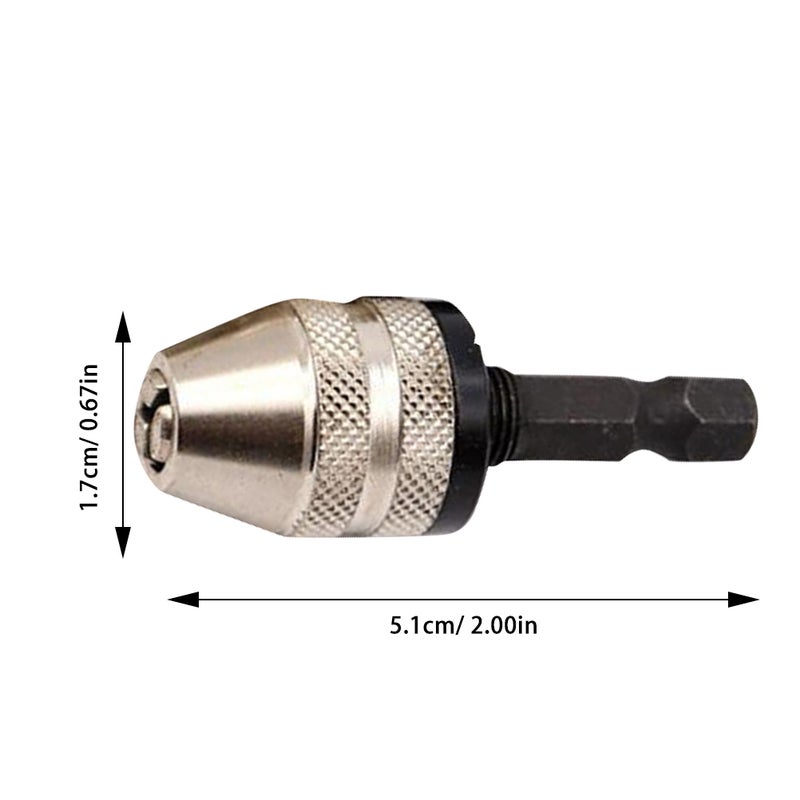 Keyless Mini Alloy 3-Jaw Drill Chuck Drilling Adapter Converter Adaptor to Hold 0.3-6.5mm Drill Bits Converter Tool Drill Bits Random White or Black - Image 2