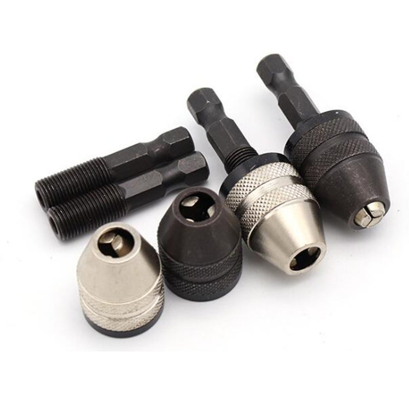 Keyless Mini Alloy 3-Jaw Drill Chuck Drilling Adapter Converter Adaptor to Hold 0.3-6.5mm Drill Bits Converter Tool Drill Bits Random White or Black - Image 3