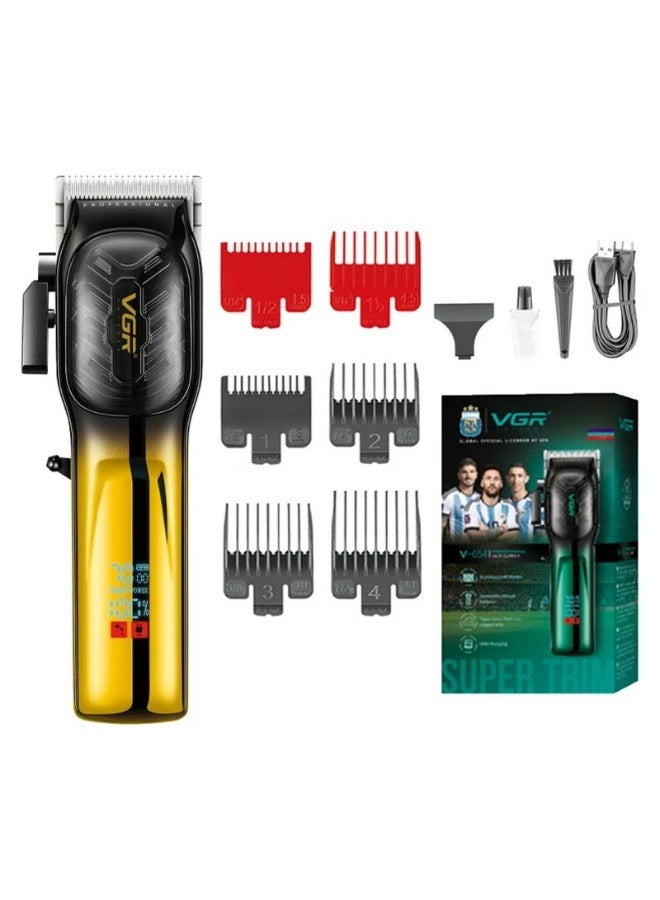 ماكينة الحلاقة الإحترافيه V-654 بـ 6 أمشاط تدريج و ذراع تحكم فى الشفرات تعمل حتى 200 دقيقه متواصلين بشاشه ديجيتال - Image 1