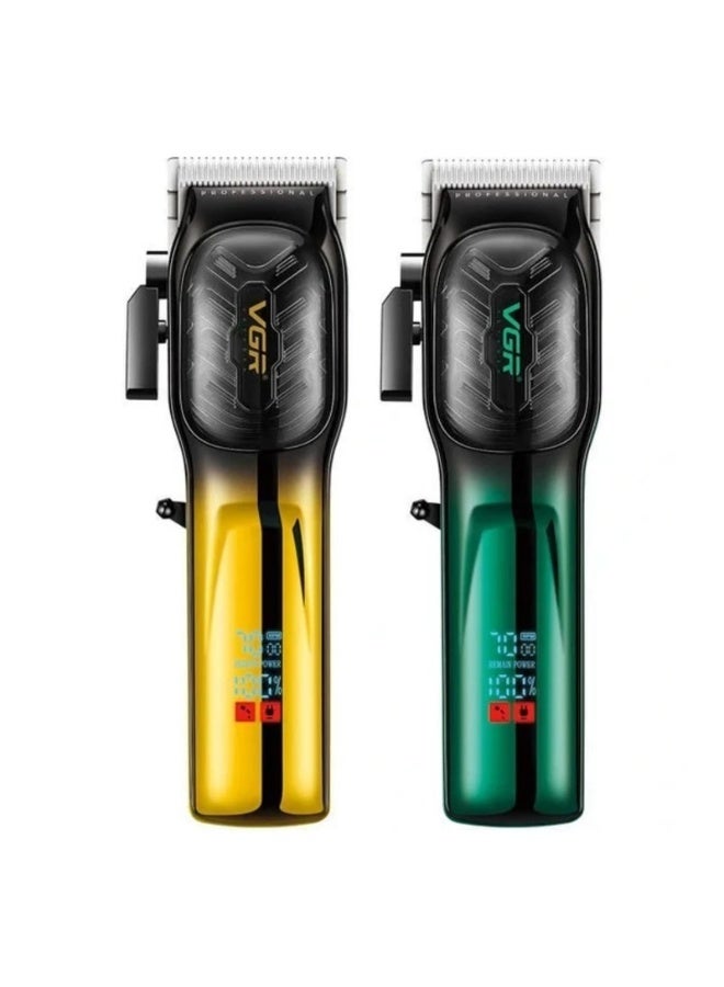 ماكينة الحلاقة الإحترافيه V-654 بـ 6 أمشاط تدريج و ذراع تحكم فى الشفرات تعمل حتى 200 دقيقه متواصلين بشاشه ديجيتال - Image 5