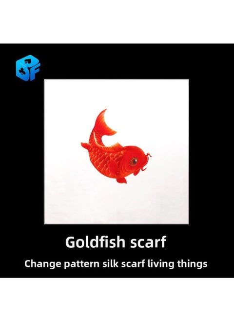 Northern Magic Silk Scarf 45x45cm Goldfish Question Mark Stage Magic Props Real Silk Patterned Scarves For Youth Export Quality-Color:goldfish