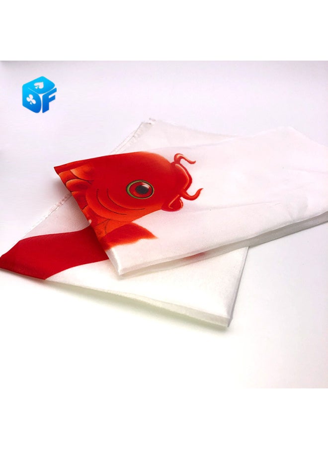 null - Northern Magic Silk Scarf 45x45cm Goldfish Question Mark Stage Magic Props Real Silk Patterned Scarves For Youth Export Quality-Color:goldfish - Image 1