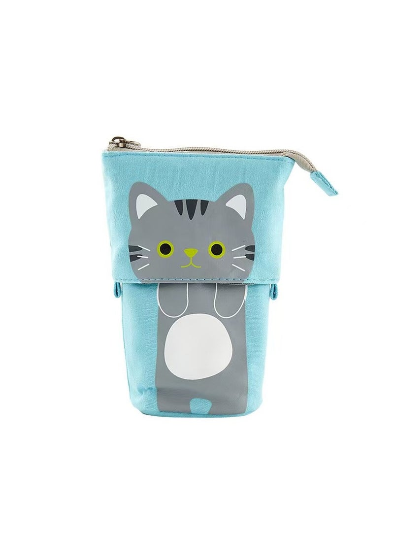 ANGOO Stretchable pencil case, pen holder, pop-up pencil case, vertically extendable pencil case, vertical storage bag, perfect for vacation and New Year's office bags - Image 1