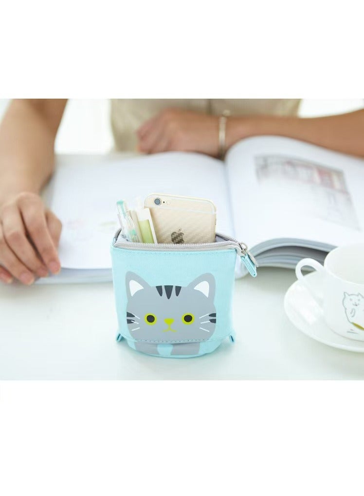 ANGOO Stretchable pencil case, pen holder, pop-up pencil case, vertically extendable pencil case, vertical storage bag, perfect for vacation and New Year's office bags - Image 4