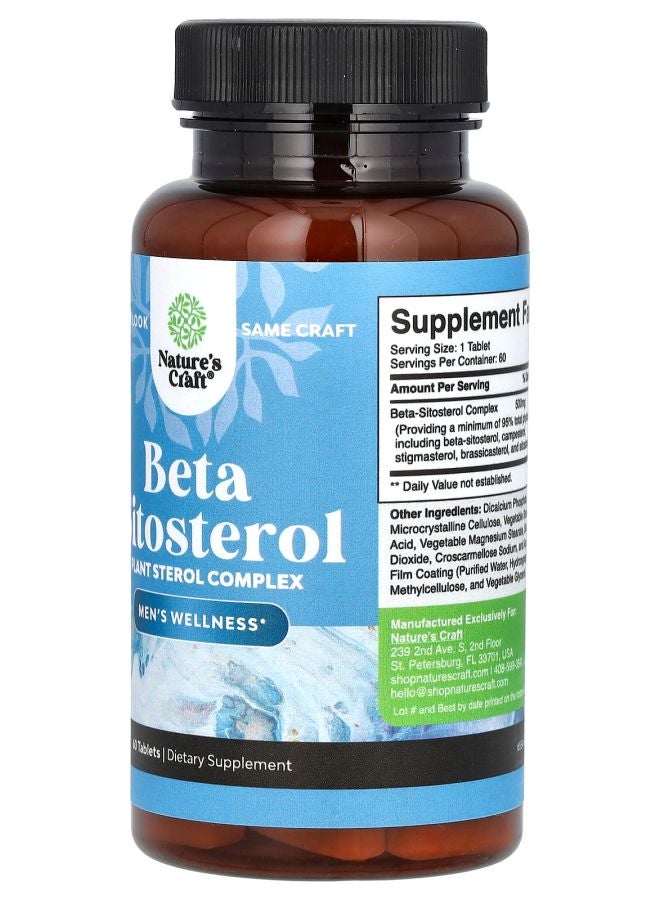Nature's Craft Beta Sitosterol 500 mg 60 Tablets - Image 2