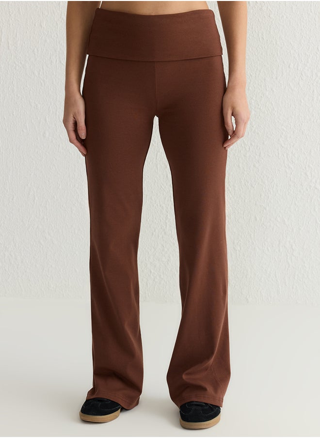 Brown Flare/Spanish Elastic Interlock Trousers with Waist Detail TWOAW25PL00005 - pzsku/Z95291453A35726BB5B38Z/45/_/1739718349/7618ce39-92c2-436c-ab31-cb9277c5247a