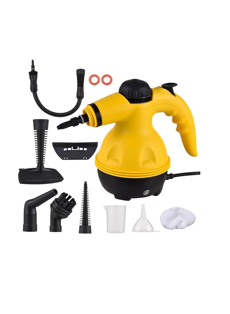 Portable Handheld Steam Cleaner 1000W With 9PCS Accessory          For Kitchen Sofa Bathroom Car Window - Image 1
