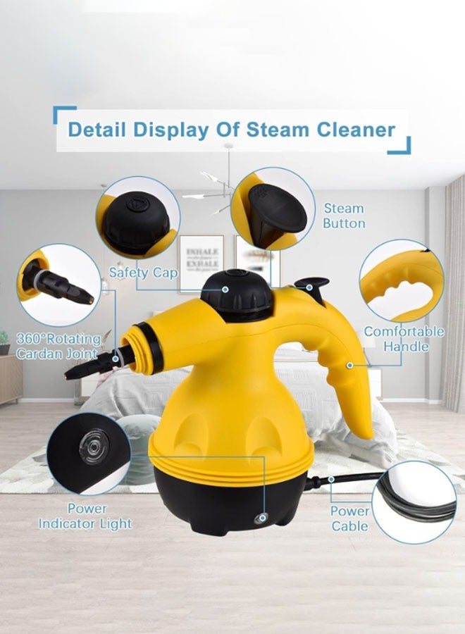 Portable Handheld Steam Cleaner 1000W With 9PCS Accessory          For Kitchen Sofa Bathroom Car Window - Image 2