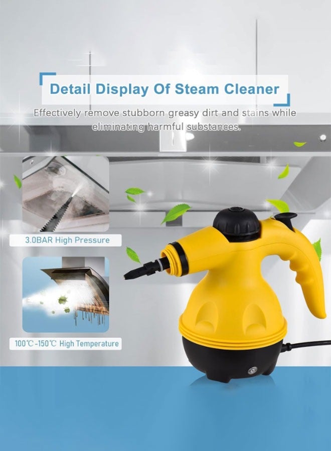 Portable Handheld Steam Cleaner 1000W With 9PCS Accessory          For Kitchen Sofa Bathroom Car Window - Image 3