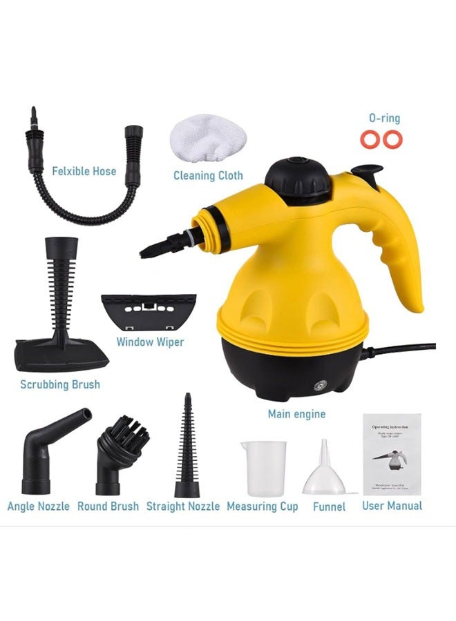 Portable Handheld Steam Cleaner 1000W With 9PCS Accessory          For Kitchen Sofa Bathroom Car Window - Image 5