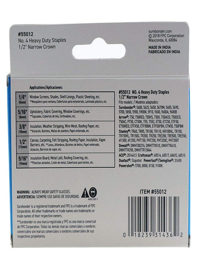 Surebonder 55012 Heavy Duty 1/2-Inch Length Staples, Arrow T50 Type, 1250 Count - Image 3
