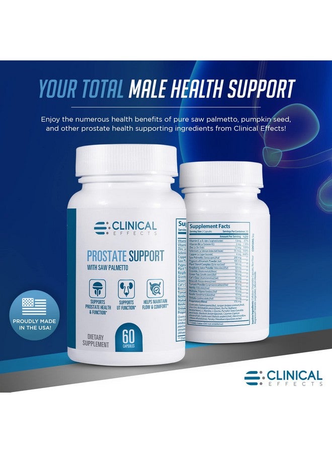 Clinical Effects Prostate Health Supplement - Prostate Support and Men's Health Wellness Formula - 60 Capsules - with Vitamin E, Pumpkin Seed and Saw Palmetto for Men of All Ages - Made in The USA - Image 3