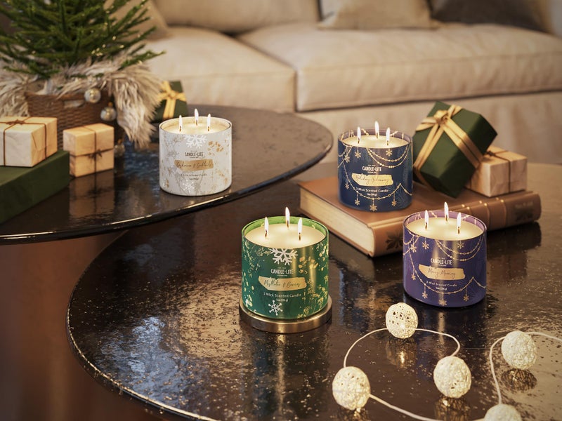 Candle-Lite Scented Candles, Mistletoe & Berries Scent, 14 oz 3-Wick Jar Candle, 45 Hours Burn Time, Perfect for Gifting and Celebration - Image 2