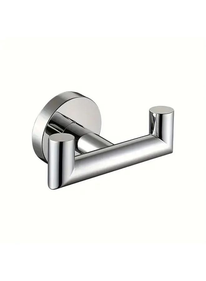 خطاف مزدوج ساطع للثياب 304 فولاذ مقاوم للصدأ مثبت على الحائط - Image 1