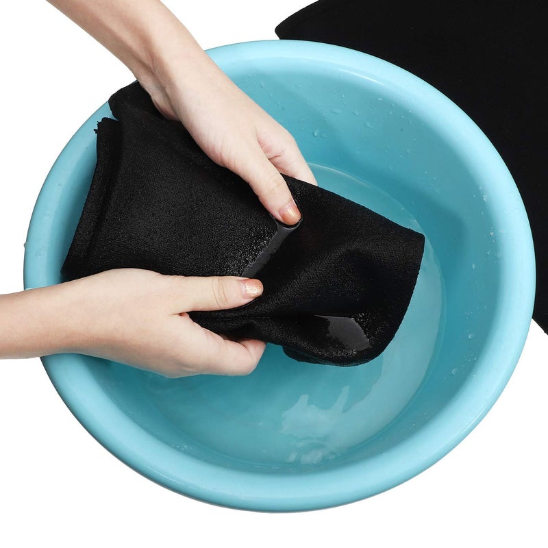 BOAO طقمين من كراسي المخرج القابلة للتبديل، مقعد وظهر كرسي المكياج القابل للتبديل، واقي من القماش القطني لكراسي المخرج المنزلية متوسطة الحجم (أسود) - Image 5