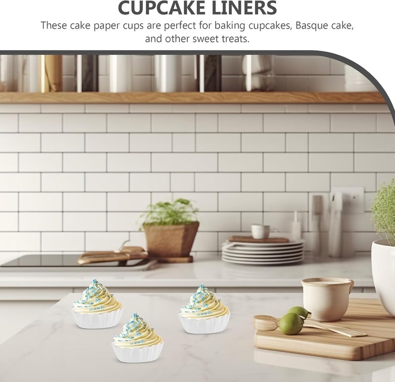 Basque Cake Baking Cups 4-inch Oilproof Paper Cupcake Liners 50pcs Greaseproof Muffin Wrappers for Kitchen Baking and Party Use - Image 3