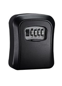 Generic Key Lock Box, Wall Mount Key Storage Safe Box for Keys, 4 Digit Combination with Resettable Code with A B Switch, Indoor Outdoor Waterproof House Key Lock Box for Spare House Keys (Black)  - Image 1