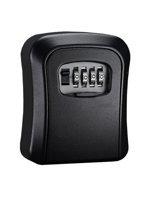 Key Lock Box, Wall Mount Key Storage Safe Box for Keys, 4 Digit Combination with Resettable Code with A B Switch, Indoor Outdoor Waterproof House Key Lock Box for Spare House Keys (Black)