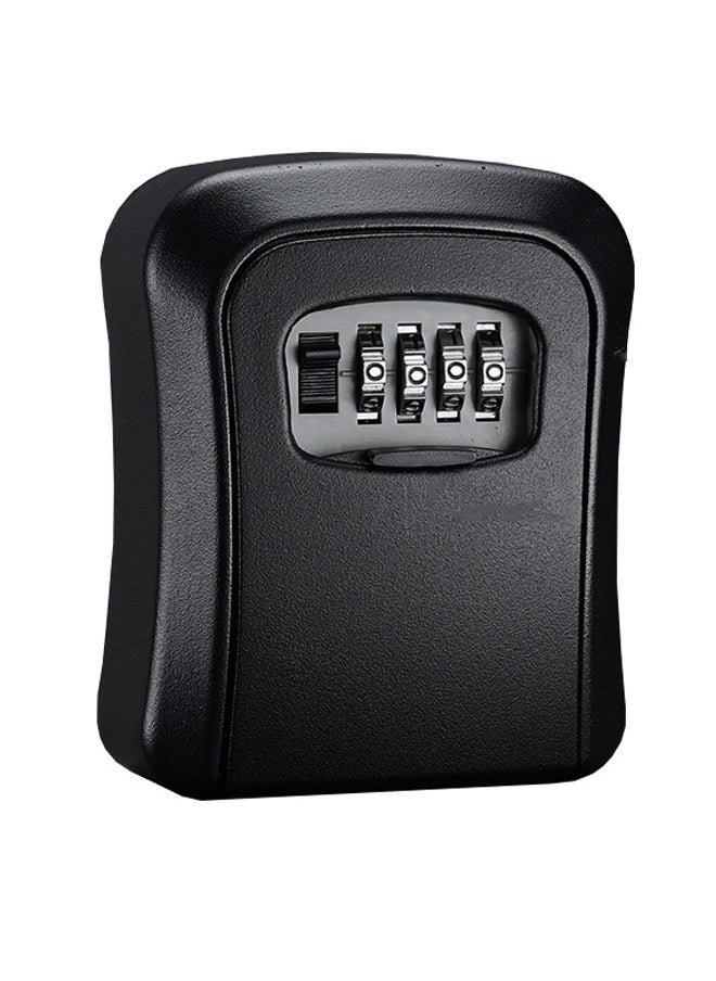 Generic Key Lock Box, Wall Mount Key Storage Safe Box for Keys, 4 Digit Combination with Resettable Code with A B Switch, Indoor Outdoor Waterproof House Key Lock Box for Spare House Keys (Black)  - Image 1