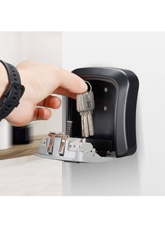 Generic Key Lock Box, Wall Mount Key Storage Safe Box for Keys, 4 Digit Combination with Resettable Code with A B Switch, Indoor Outdoor Waterproof House Key Lock Box for Spare House Keys (Black)  - Image 5