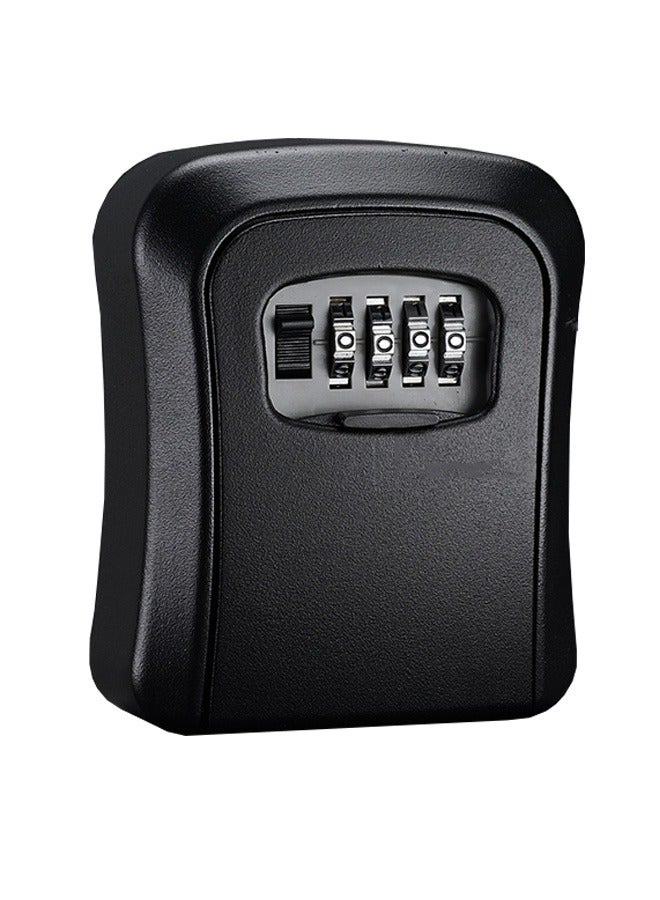 Key Lock Box, Wall Mount Key Storage Safe Box for Keys, 4 Digit Combination with Resettable Code with A B Switch, Indoor Outdoor Waterproof House Key Lock Box for Spare House Keys (Black) - Image 1