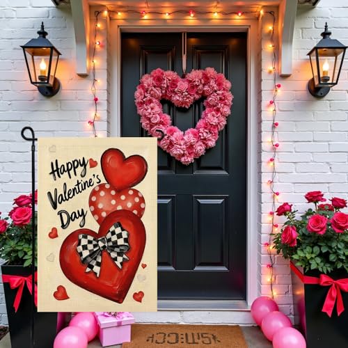 Agroon Valentines Day Garden Flag 12x18 Inch Love Heart Double Sided Flag for Anniversary Wedding Yard Outdoor Decoration - Image 3