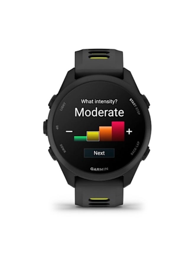 GARMIN Forerunner 170 - 43MM - Black/Amp Yellow  - Up to 10 Days of Battery Life - 1.2” AMOLED Display , Chemically-strengthened glass, Heart Rate Monitor, All day stress monitor, Gps tracking, Tap to Pay, iOS and Android compatible Black/Amp Yellow - Image 3