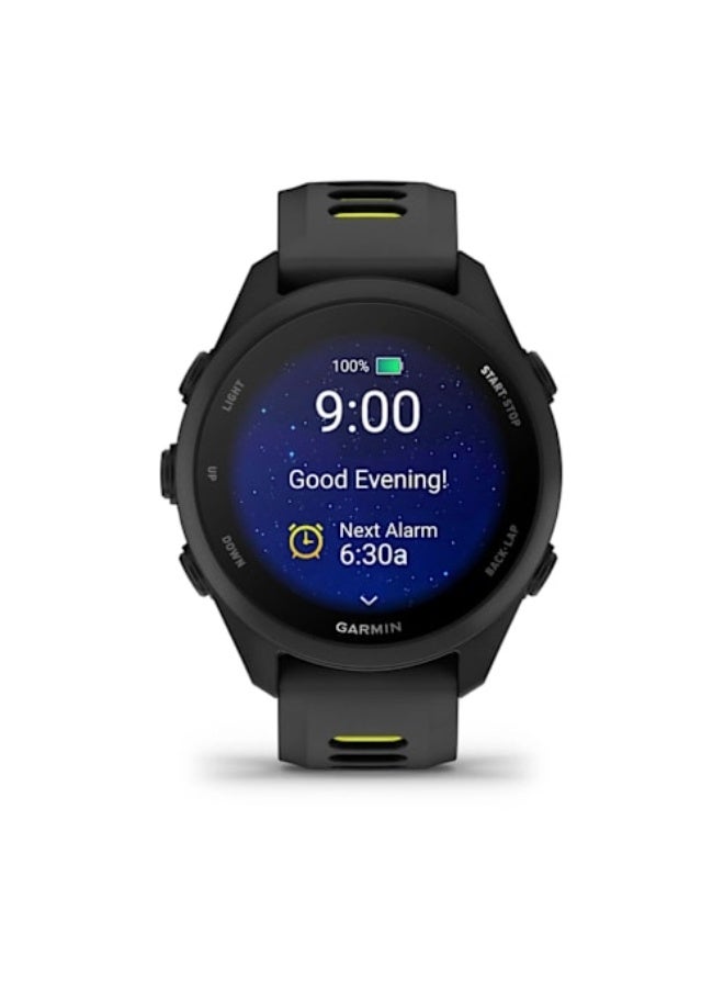 GARMIN Forerunner 170 - 43MM - Black/Amp Yellow  - Up to 10 Days of Battery Life - 1.2” AMOLED Display , Chemically-strengthened glass, Heart Rate Monitor, All day stress monitor, Gps tracking, Tap to Pay, iOS and Android compatible Black/Amp Yellow - Image 2