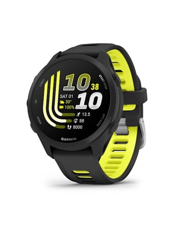 GARMIN Forerunner 170 - 43MM - Black/Amp Yellow  - Up to 10 Days of Battery Life - 1.2” AMOLED Display , Chemically-strengthened glass, Heart Rate Monitor, All day stress monitor, Gps tracking, Tap to Pay, iOS and Android compatible Black/Amp Yellow - Image 1