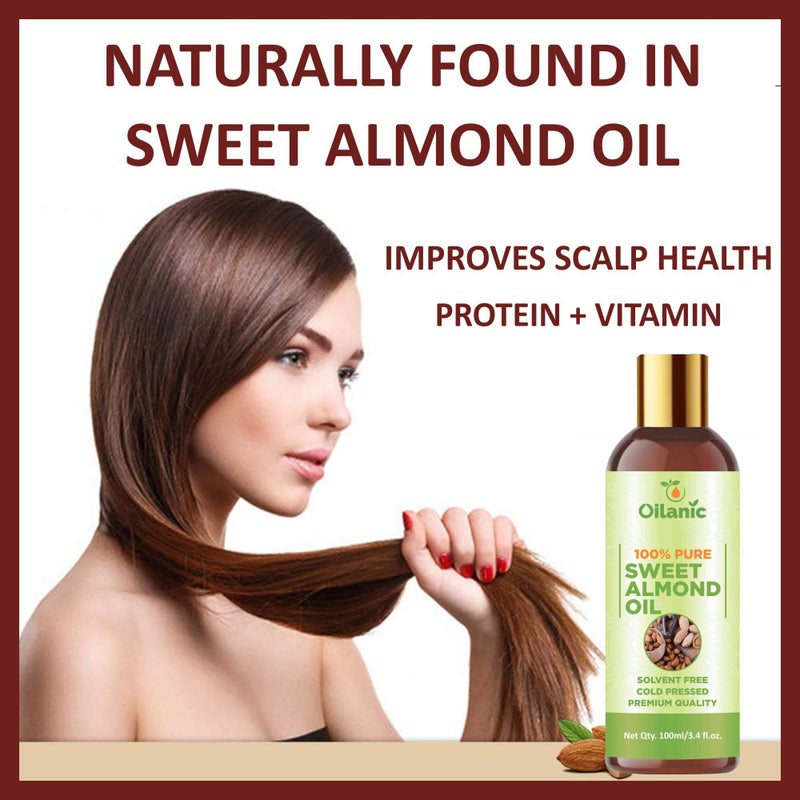 Oilanic 100% Pure & Natural Grapeseed Oil & Sweet Almond Oil Combo pack of 2 bottles of 100 ml(200 ml) - Image 4