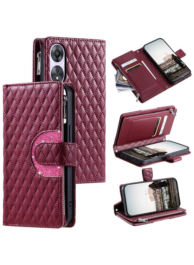 اس-توب جراب هاتف OPPO A58 5G بسحاب شبكي لامع من الجلد - Image 1