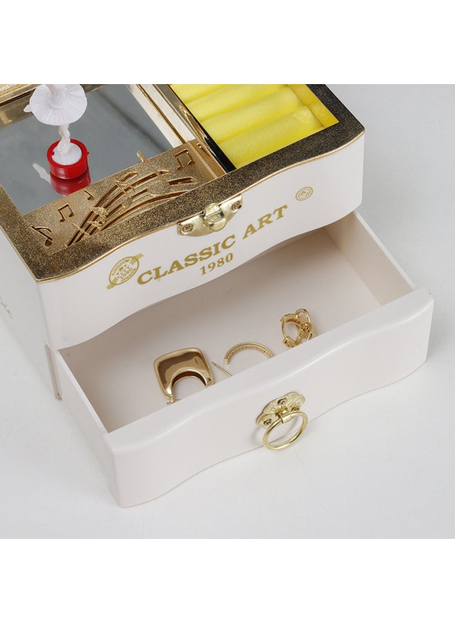Music Box Music Box Dancing Little Girl Ballet Princess Jewelry Box Girl Children Birthday Gift Wholesale-Color:Red Brown Square Jewelry-Size:13.5*11.5*10cm  - Image 5