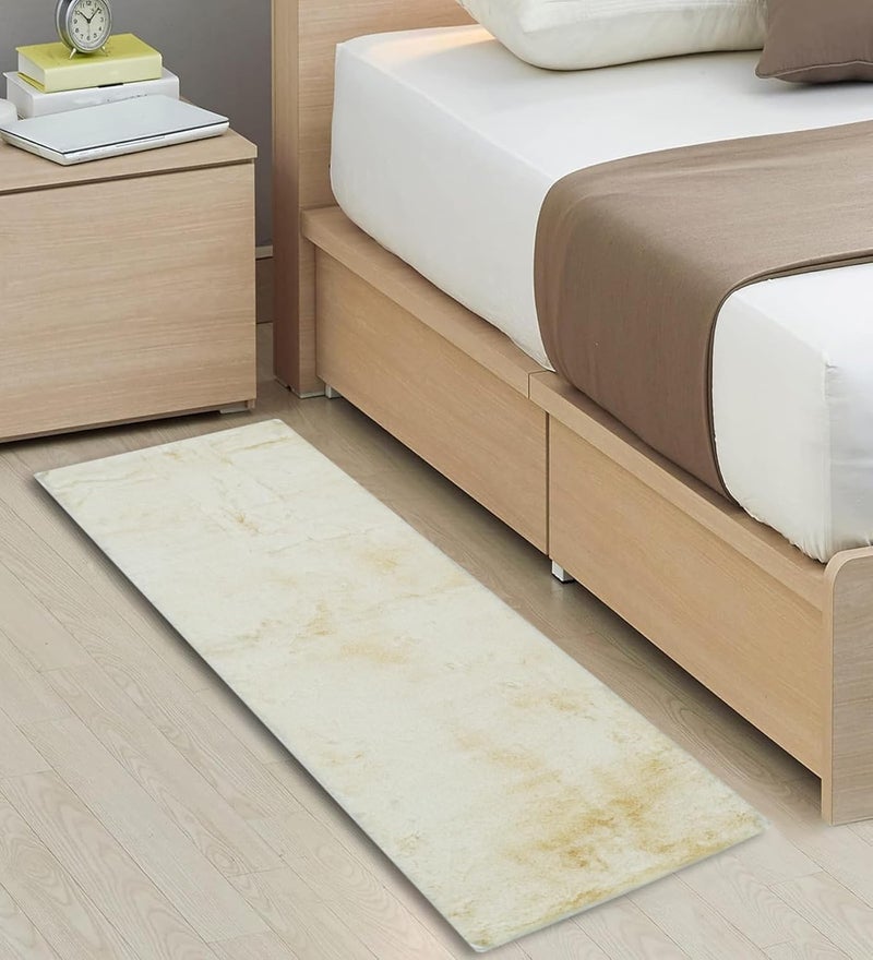 Panço Fur Stylish Anti-Skid Backing Super Soft Runner for Bathroom, Kitchen & Living Room Runner, Anti -Skid, Bedside Runner for Bedroom, Floor, Home Decoration, Cashmere 50X150 Cm, Beige - Image 1