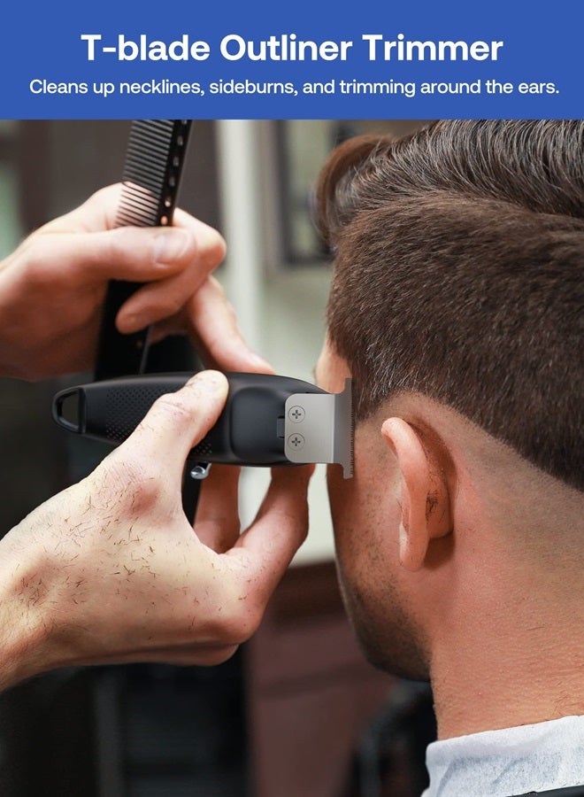 GLAKER Professional Hair Clippers and T-Blade Trimmer, Cordless Mens Hair Clippers for Women Kids, Barber Clippers Rechargeable Fading Clippers with 15PCS Guards - Image 2