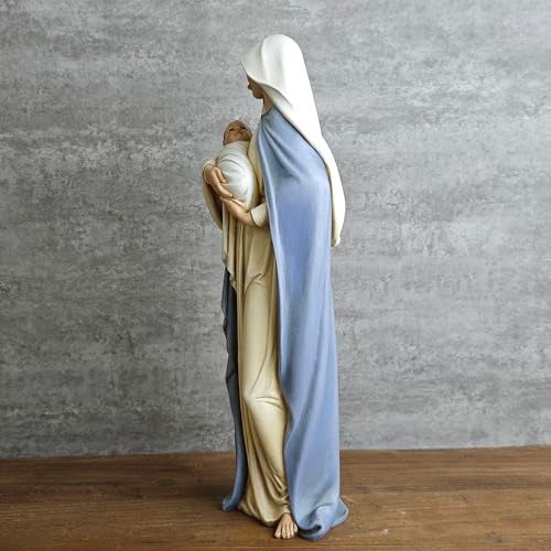 BC BUILDCLASSIC BC Catholic Madonna with Child Statue, Blessed Virgin Mary Figure, Holy Mother Religious Gift for Mom, 12.75" H, Hand Painted Classical Renaissance Sculpture Masterpiece by Buildclassic - Image 4