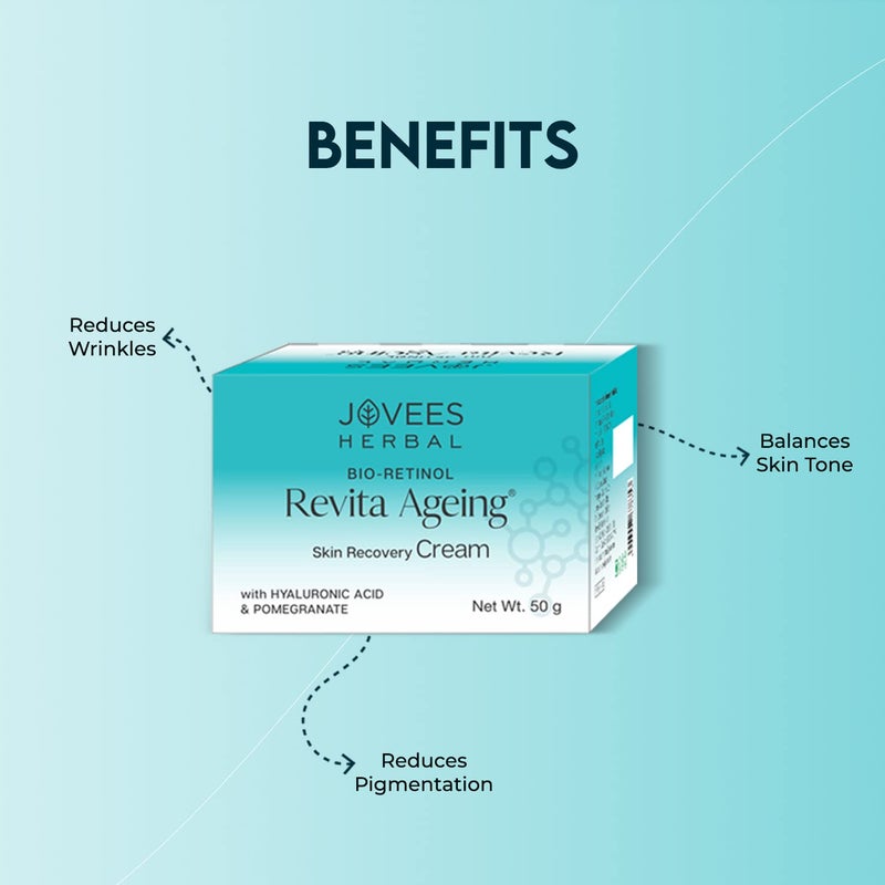 Jovees Herbal BioRetinol Revita Ageing Face Cream  Made with EcoCertified BioRetinol  Reduce Sign of Ageing Hyperpigmentation  Improves Uneven Skin Tone 50g - Image 5